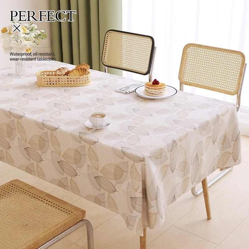 

Printed PU Tablecloth Household Rectangular High Temperature Resistant Table Cloth Waterproof Oil-proof Dining Table Cover Cloth