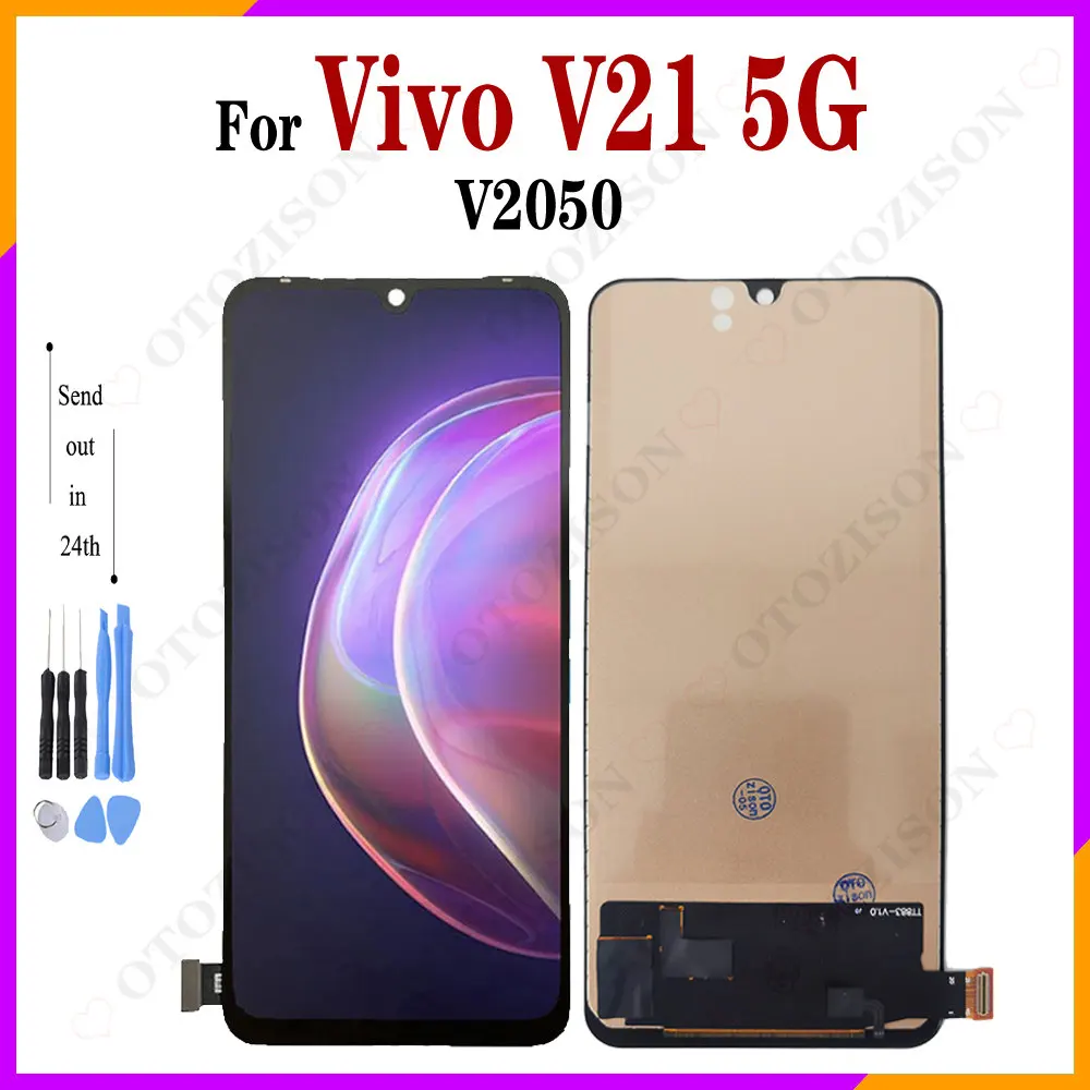 

Incell Display For Vivo V21 LCD 5G Display V2050 LCD Screen Touch Digitizer Sensor Assembly Replacement V21 5G LCD Parts Module