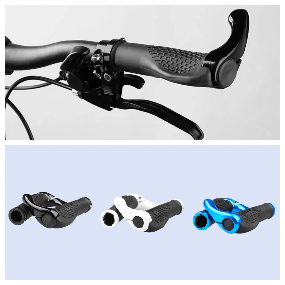 Bicycle Handlebar Grip Ergonomic Anti Skid Lock on Handle Cover Aluminum Alloy Rubber Grips MTB Bike Accessories