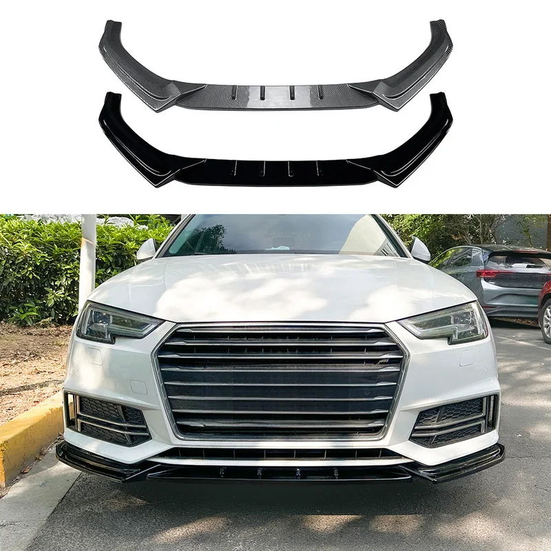 High Quality ABS Front Bumper Lip Spoiler Splitter One Piece Body Kit For 2017‑2019 Auto Exterior Retrofit Parts