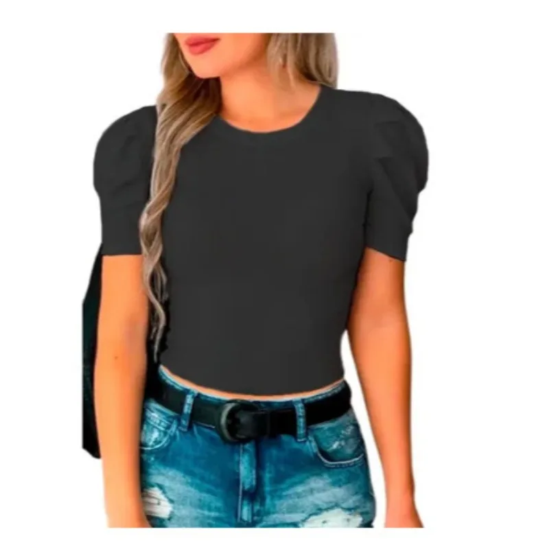 

Новая летняя женская однотонная тонкая футболка с круглым вырезом