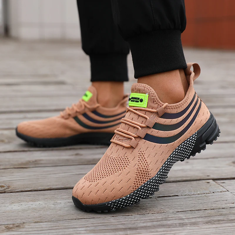Sneakers for Men Casual Outdoor Comfortable Mesh Hiking Sports Soft Sole Anti Slip Fashion Black Tennis Vulcanized Jogging Shoes