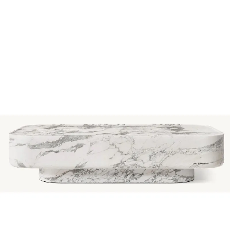Natural large white marble rectangular living room coffee table carved coffee table