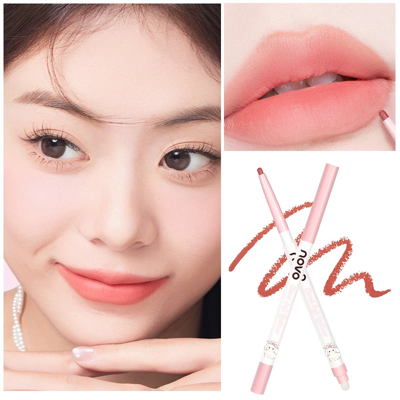2 في 1 قلم تحديد الشفاه وفرشاة الشفاه ذات الأطراف المزدوجة، قلم تحديد شفاه غير لامع مقاوم للماء يدوم طويلاً، مقاوم للتلطخ، لا يبهت، سهل الاستخدام #2