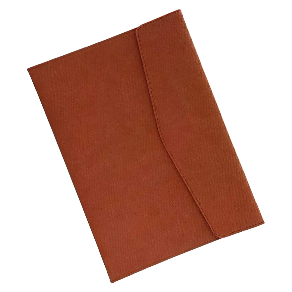 

Business Document Briefcase A4 PU Large Capacity File Bag Snap Button Document Organizer Office File Holder