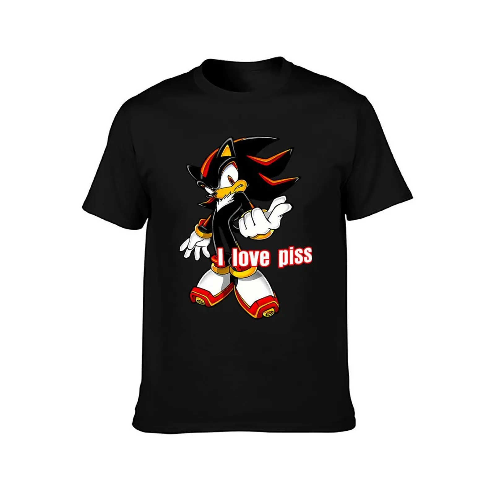 Shadow The Hedgehog I Love Piss T-Shirt baggy shirts blanks street wear t shirt for men