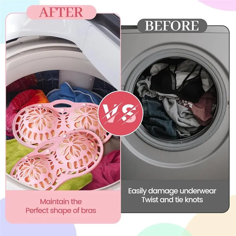 세탁용 신선한 재사용 가능한 브라 가방, 실리콘 브라 세탁 가방 변형 방지 세탁기 및 건조기용