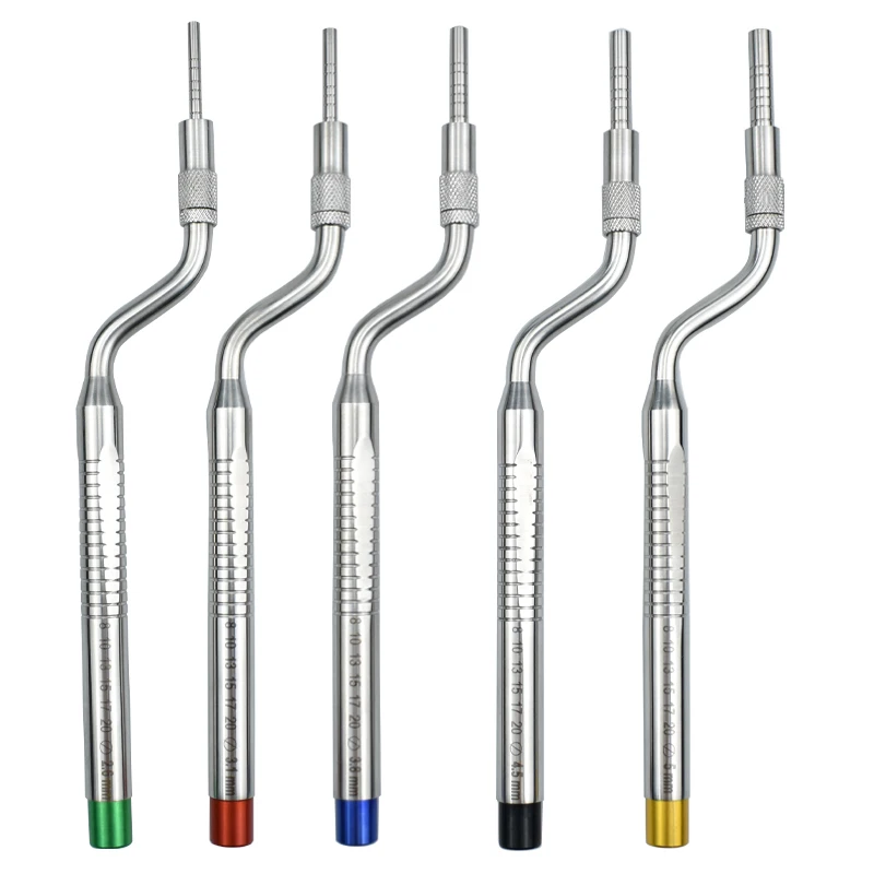 5Pcs/ Dental Implant Osteotome Instrument Sinus Lift Bended Extruder Concave Tip Stainless Steel Dentistry Extraction Teeth Tool