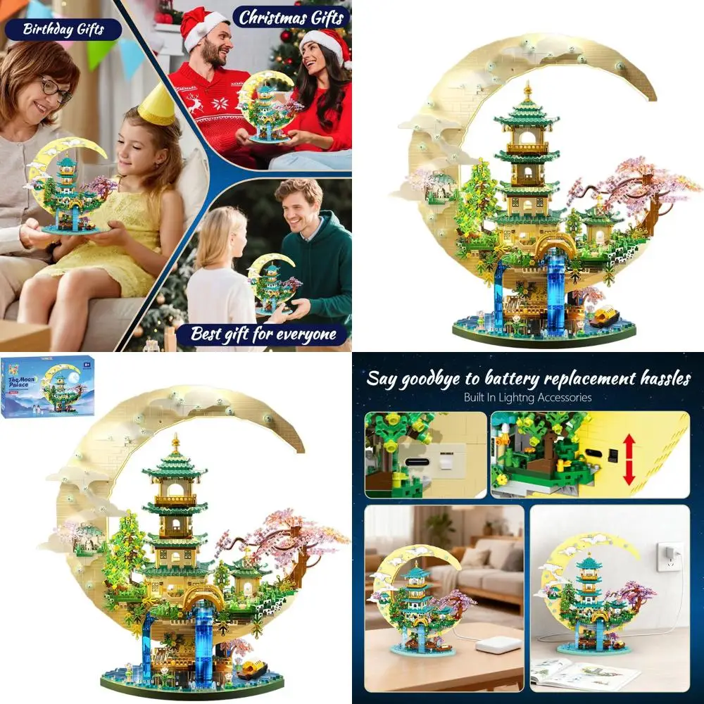 

Asian-Inspired 4288-Piece Light-Up Architectural Model Kit, Traditional Pavilion for Ages 8+