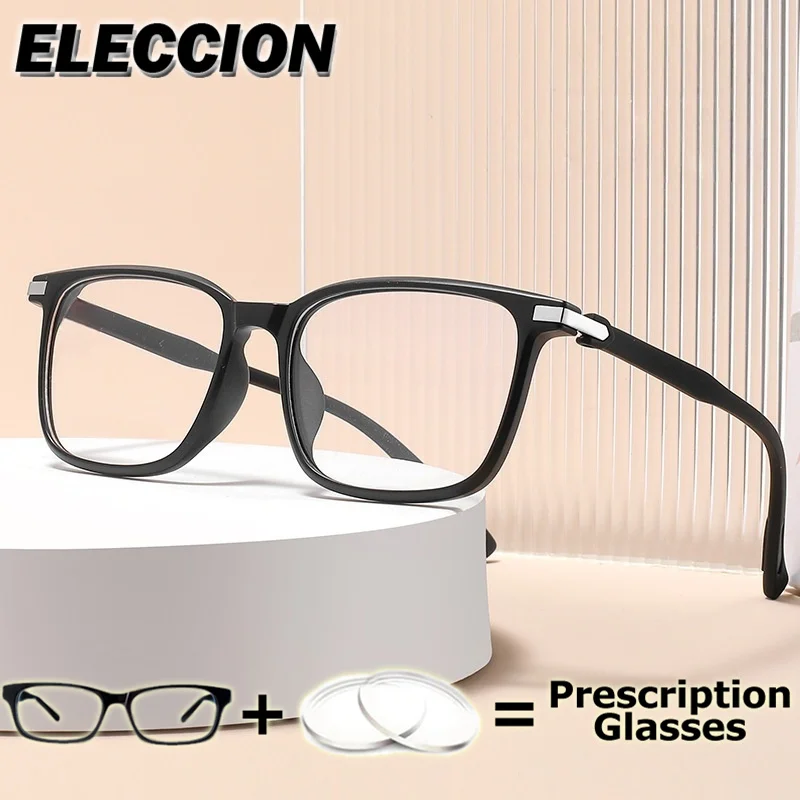 

ELECCION prescrip Anti Blue Ray Square Prescription Glasses For Women Trend Photochromic/Progressive Optical Eyeglasses Myopia