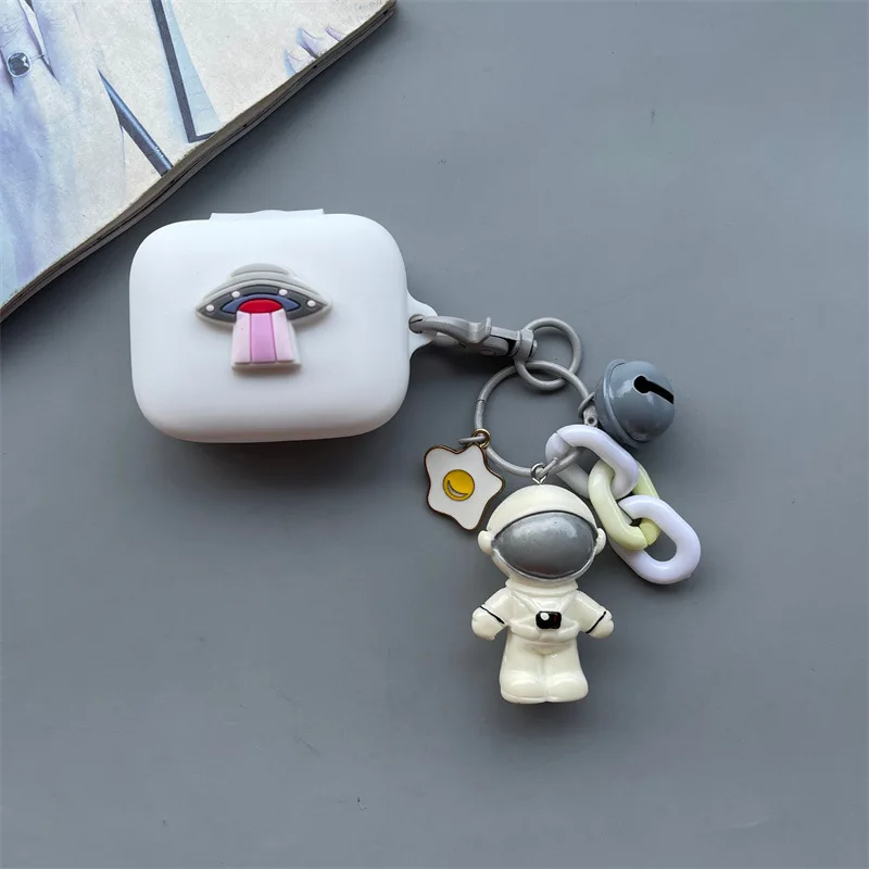 لطيف الكرتون رائد الفضاء سماعة واقية ل Shokz ، مفتوحة صالح لينة سماعة حماية غطاء مع قلادة جميلة ، كوكب