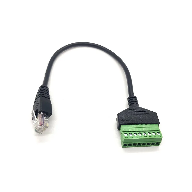 Ethernet macho para adaptador macho de 8 pinos, cabo ethernet rj45, conector para câmera cctv