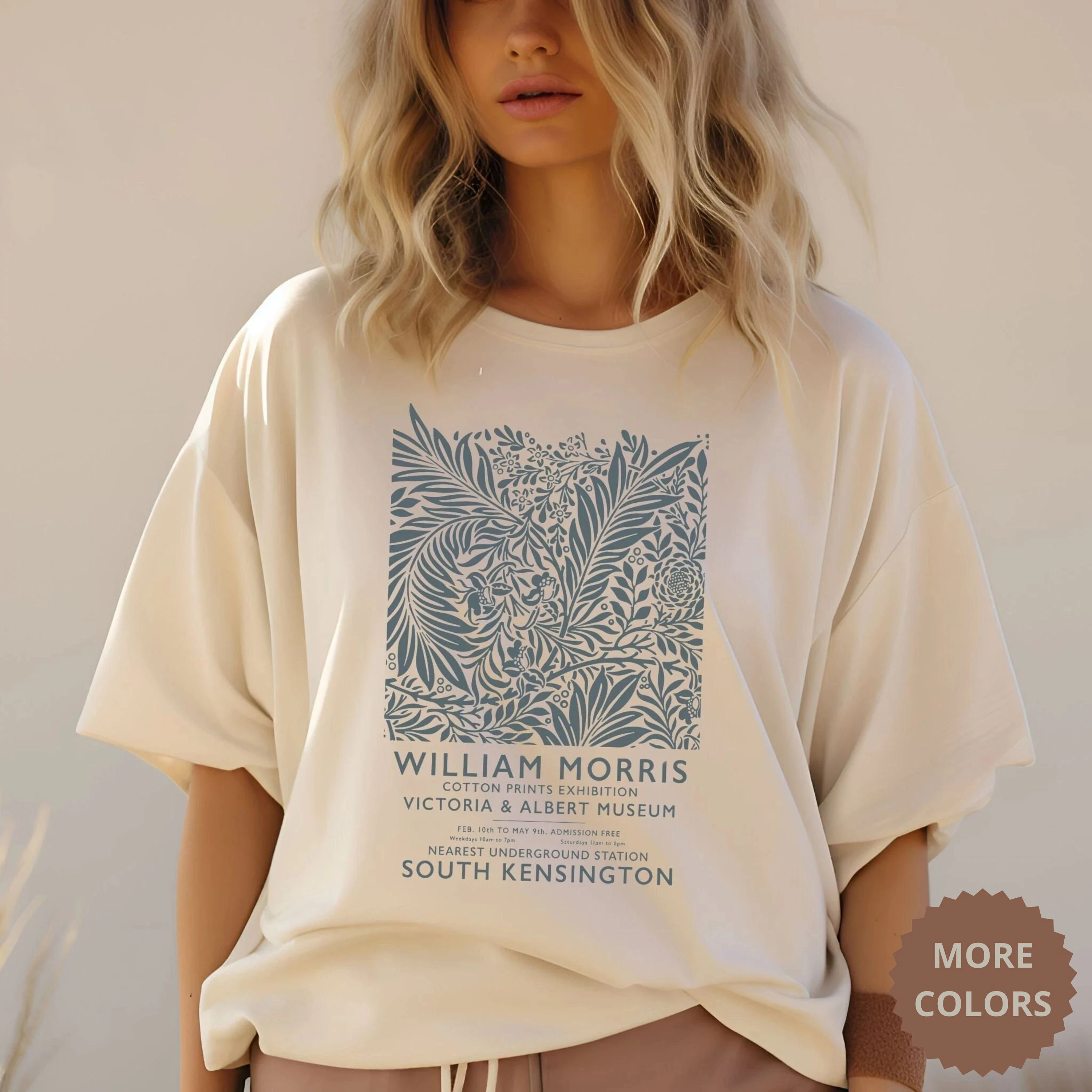 William Morris Slogan Women T-shirt Vintage Cartoon Flowers Print Female Shirt New Hot Sale Retro Popular Summer Casual Girl Tee