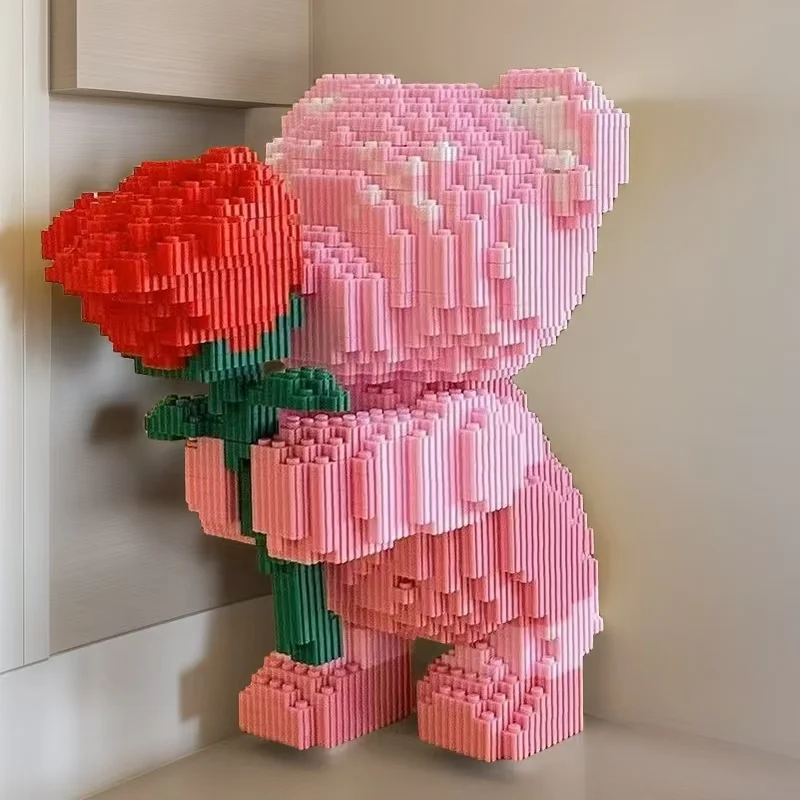 3458-Piece Cute Pollen Bear 3D Puzzle Building Blocks - Interlocking Cartoon Construction Toy, Perfect Christmas or Birthday Gift for Ages 14 and up