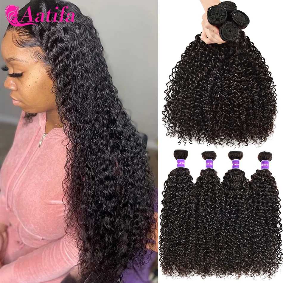 

Peruvian Afro Kinky Curly Bundles Human Hair Weave Bundles 8-32 Inch Natural Color Remy Hair Extensions 3/4 PCS 100% Human Hair