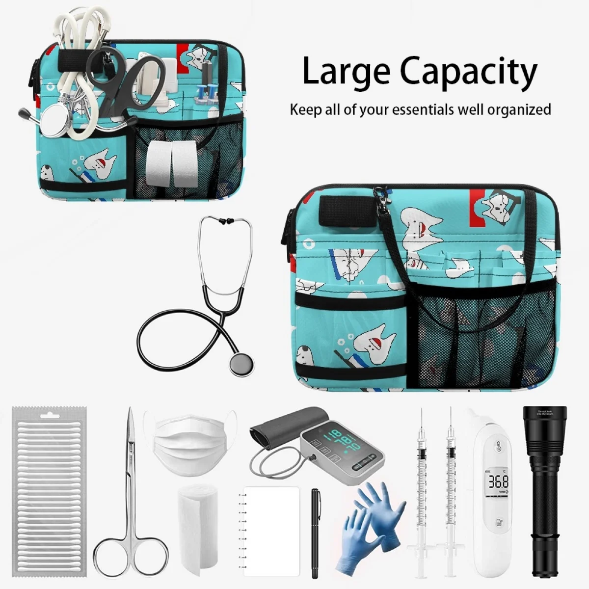 Kawaii Dental Designer Ladies Waist Bag Dentist Work Hospital Portable Multi Pocket Belt Bag Casual Adjustable Medical Pouch New