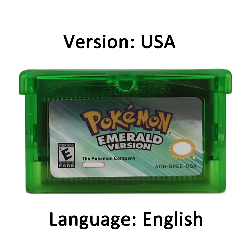 GBA Game Series 32 بت لعبة فيديو خرطوشة وحدة التحكم بطاقة البوكيمون (الزمرد/الأحمر الناري/الإلخ) جودة عالية #5