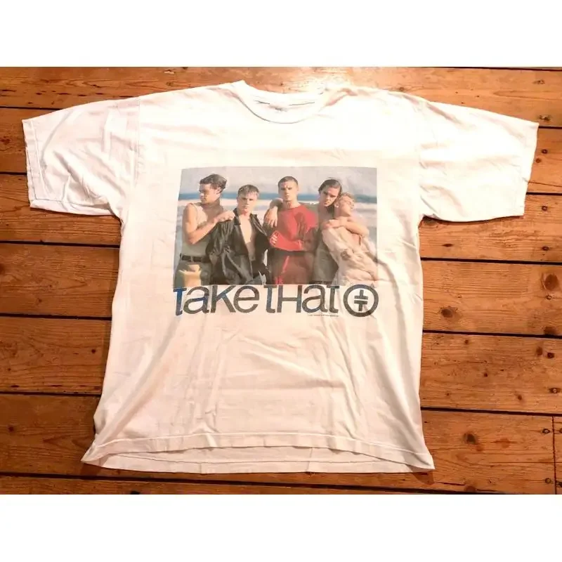 TAKE THAT Summer of '93 Vintage Euro Tour T Shirt White L LP CD Robbie Williams