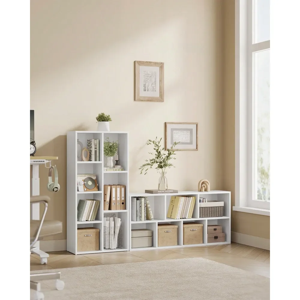 

Bookcase, Bookshelf With 7 Compartments, Freestanding Shelves And Cube Organizer, For Display In Living Room, Bedroom, And Home