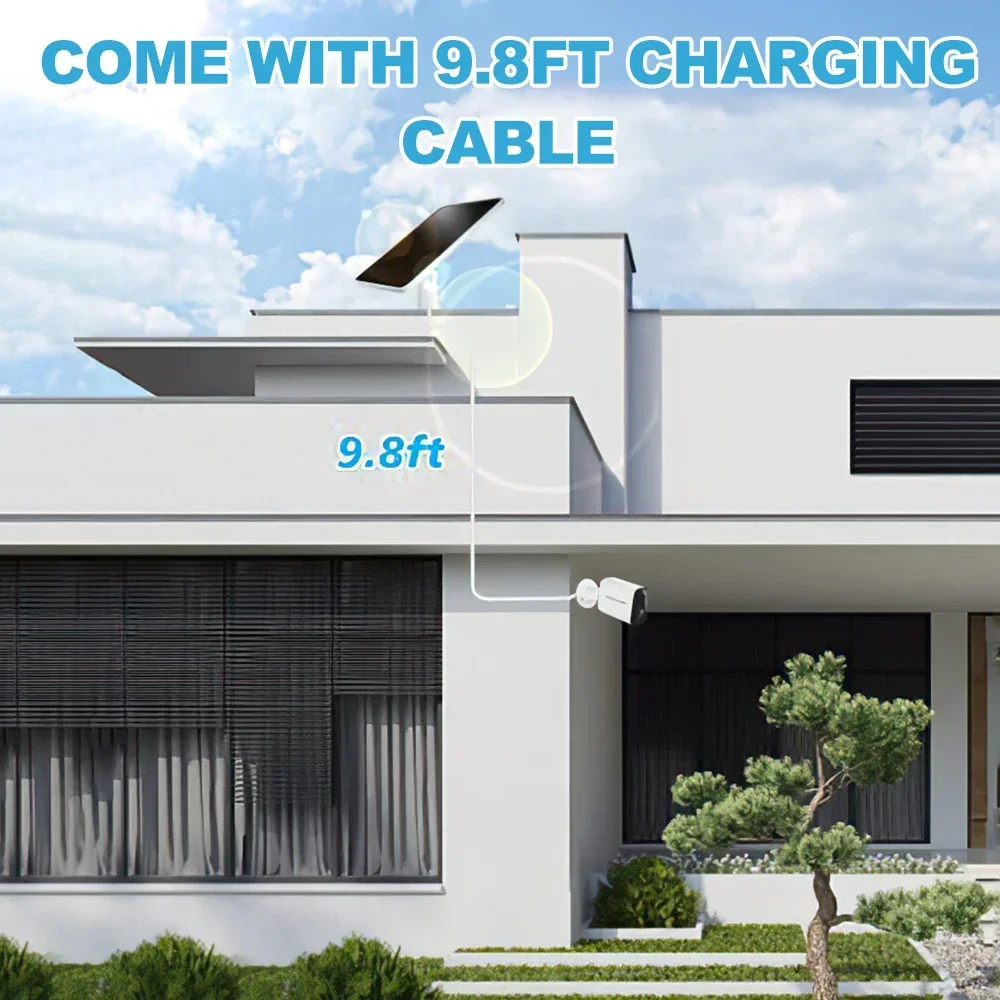 4W Solar Panel for Arlo Pro 4/ Pro 3/Ultra/Ultra 2/Pro 3 Waterproof Floodlight Camera with Rotatable Bracket 9.8ft Power Cable