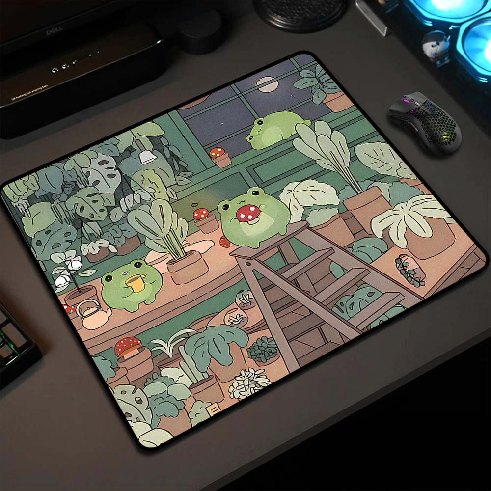 Non-Slip Mouse Pad Kawaii Frog Rubber Mouse Mat Premium Balance E-Sports Mousepad Cute Desk Mat Ultrafine Surface Keyboard Pad