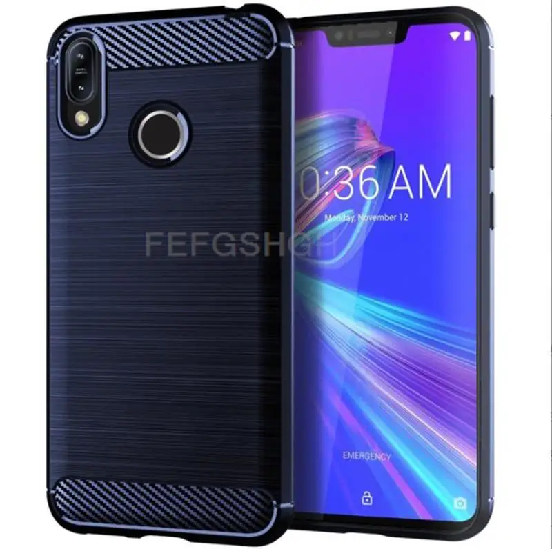 Carbon Fiber Ring Holder Stand Case For ASUS ZenFone Max Pro M2 ZB631KL ZB633KL X01AD X01BDA Silicone Shockproof Cover