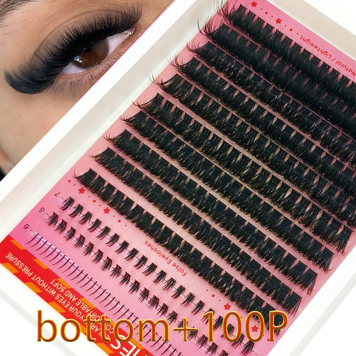 Manga Wimpern-Cluster 10-18mm DIY Wimpern-Cluster 180p Bottom Thorn Cluster Fairy Verlängerte Wimpern-Cluster mit Spike Wimpern Make-up – Detail 12