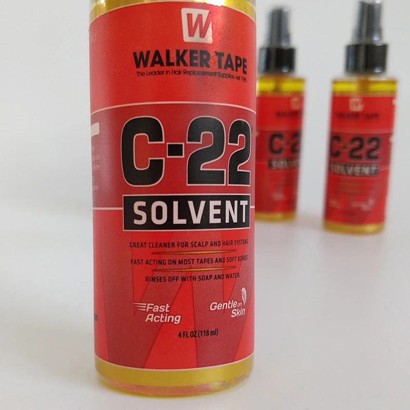 C-22 de cinta solvente para cabello, removedor de adhesivos para cinta de extensión de cabello, tupé, cinta de doble cara y enlaces suaves, 4FL.OZ(118ml), 1 botella