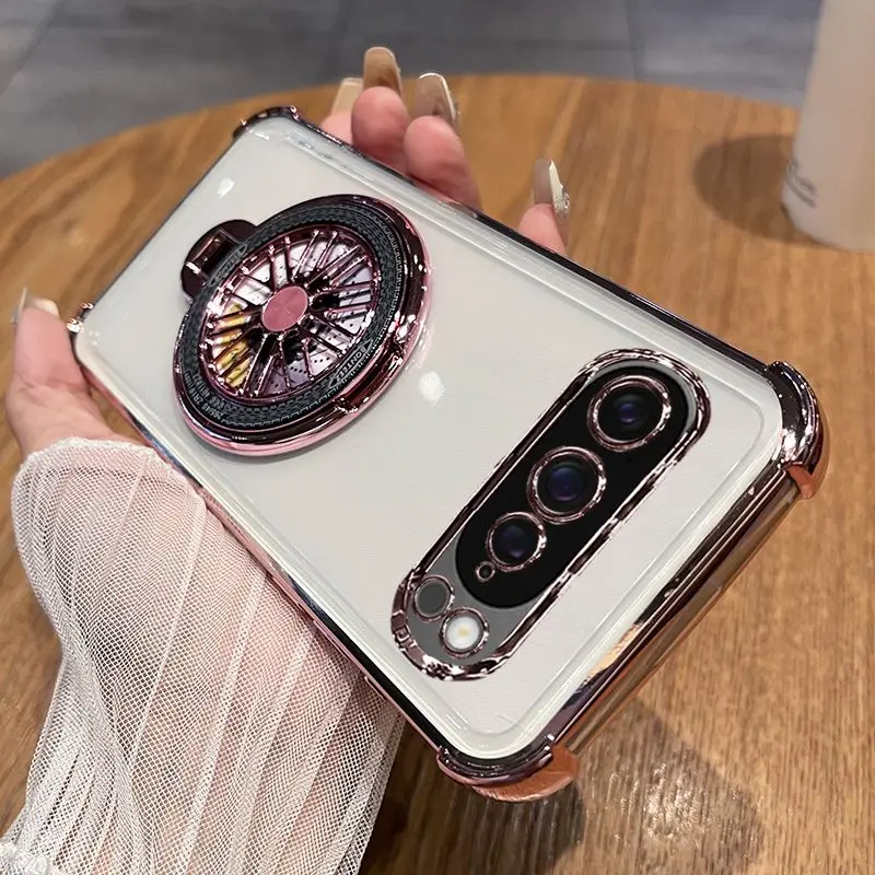 الفاخرة بريق تصفيح حافة البوصلة قوس حامل لينة حافظة من البولي يوريثان لجوجل بكسل 10 9A برو XL حزمة كاملة مكافحة الإفلات غطاء وقائي