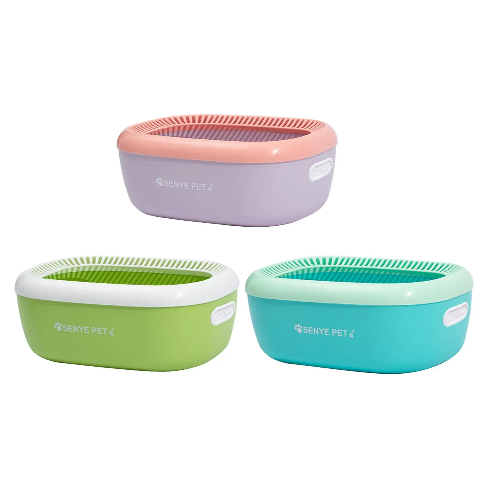Cat Litter Basin and Litter Scooper Kitty Litter Pan Durable for Indoor Cats Cat Sand Box Open Top Pet Litter Tray High Sided
