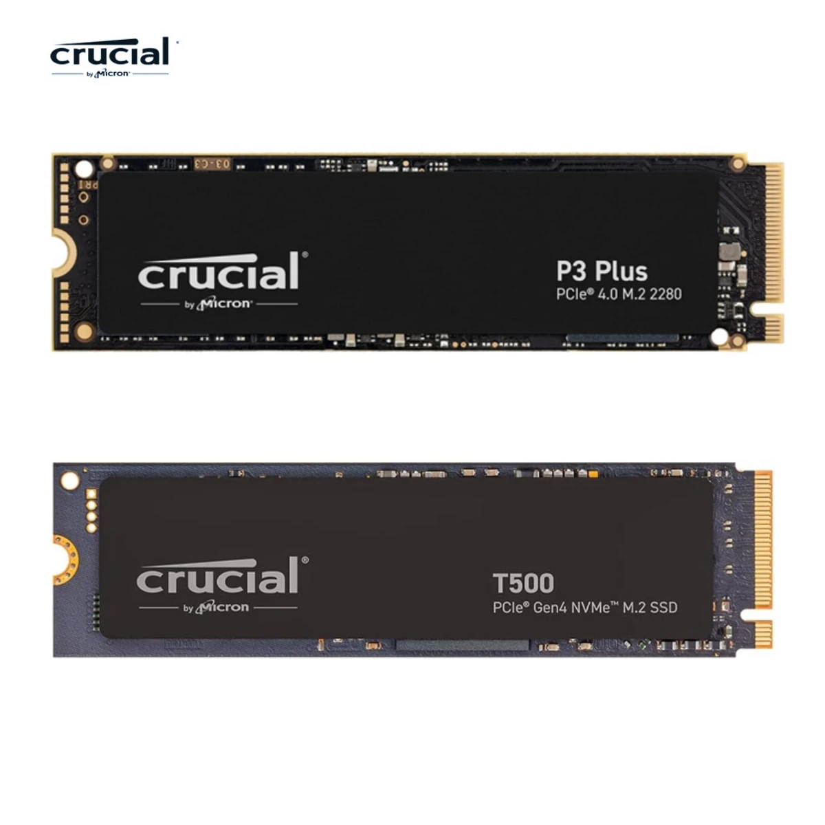 Crucial T500 & P3 Plus 500GB 1TB 2TB PCIe Gen4 NVMe M.2 Internal Gaming SSD, Laptop & Desktop Compatible