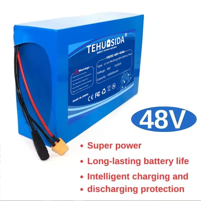 48V 40000mah18650-13S8P Lithium-ion Rechargeable Battery Pack Electric Scooter Battery Built-in 50A BMS