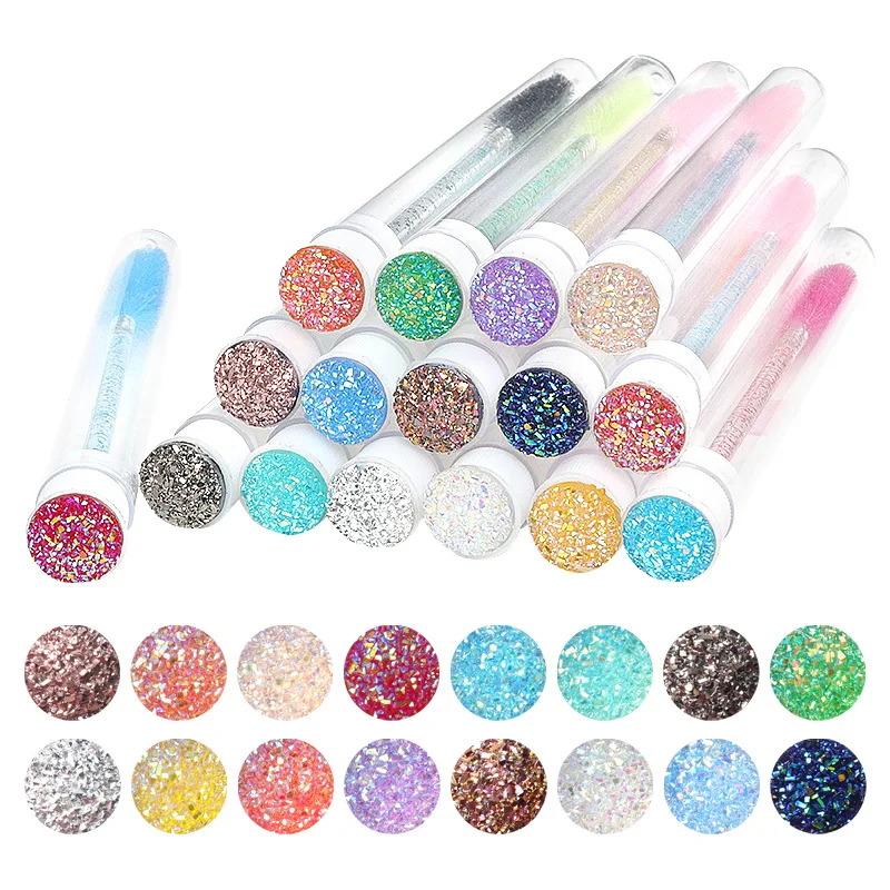 5 Pcs Reusable Eyelash Brush Tube Eye Lash Eyebrow Brush Resin Drill Replaceable Mascara Wand Brushes Dust-proof