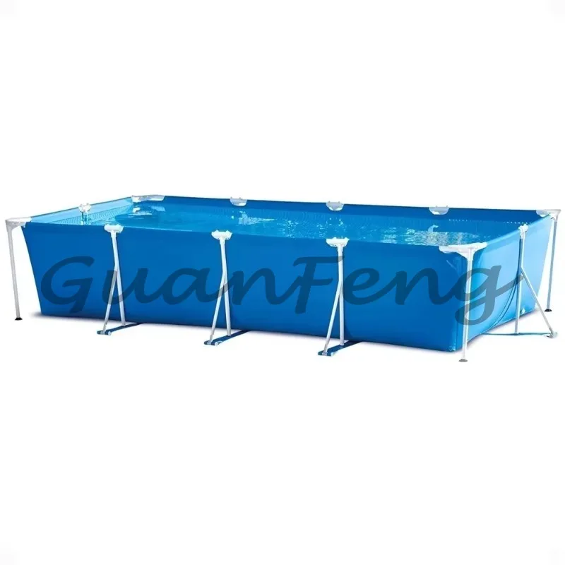 Rectangular Frame Above Ground Swimming Pool, Steel Frame Outdoor Pool, Pump Not Included, Custom Size Available