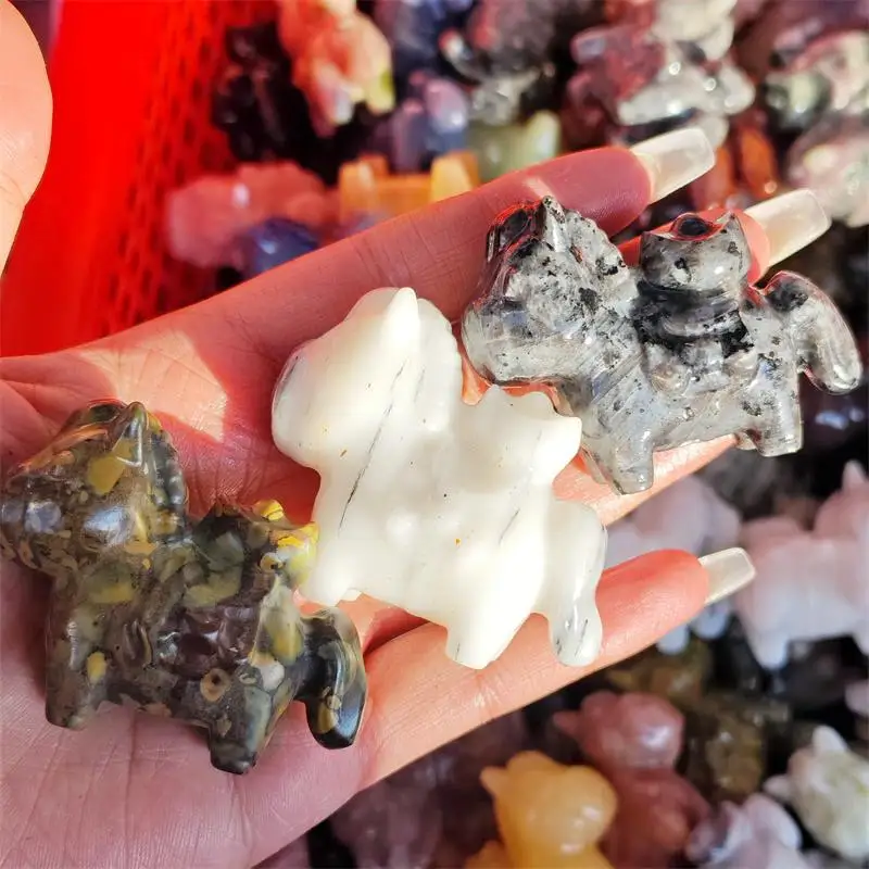 Natural Crystal Quartz Horse Carving Reiki Faith Handicraft Ornaments Healing Home Decoration Gift 1PCS