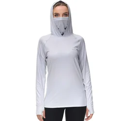 Bassdash FS23W Women's UPF 50+ Fishing Hoodie Shirt With Face Mask Thumb Holes