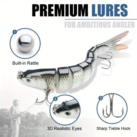 1PC Sea Fishing Multi-Section Lure Long Casting Sinking Dummy Fish Mimic Long Throw Diving Minnow Bass Freshwater Sea Angler