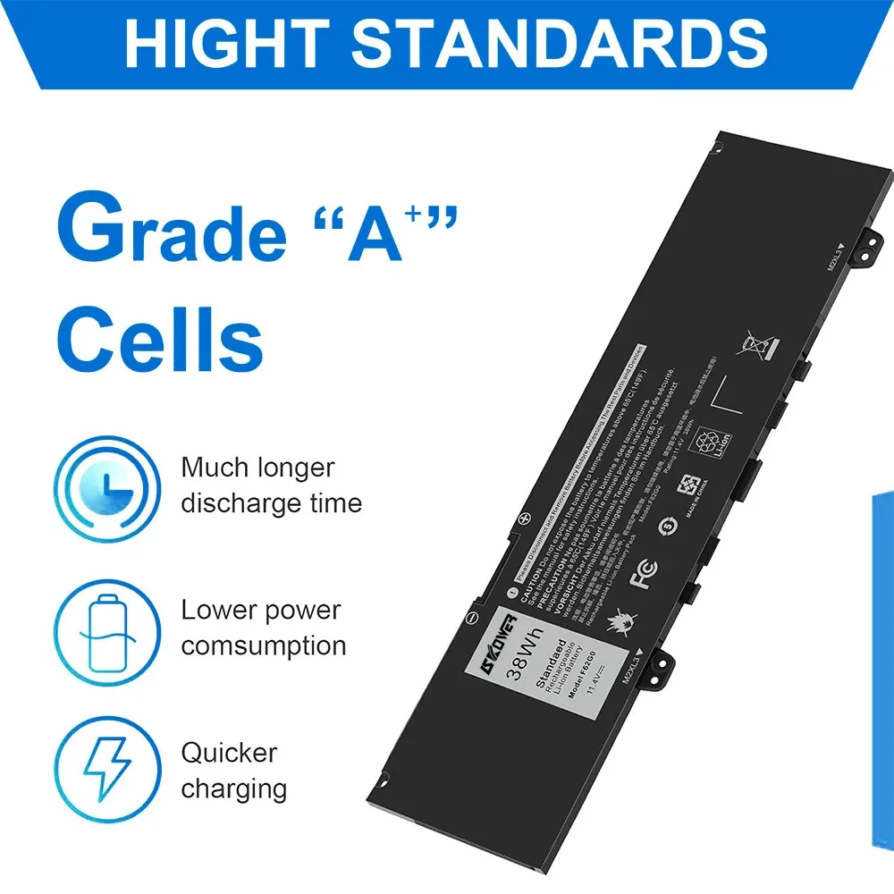 SKOWER 38Wh F62G0 Laptop Battery for Dell Inspiron 13 7000 7373 7386 2-in-1 7370 7380 P83G P87G P91G 39DY5 RPJC3 Vostro 13 5370 view 2