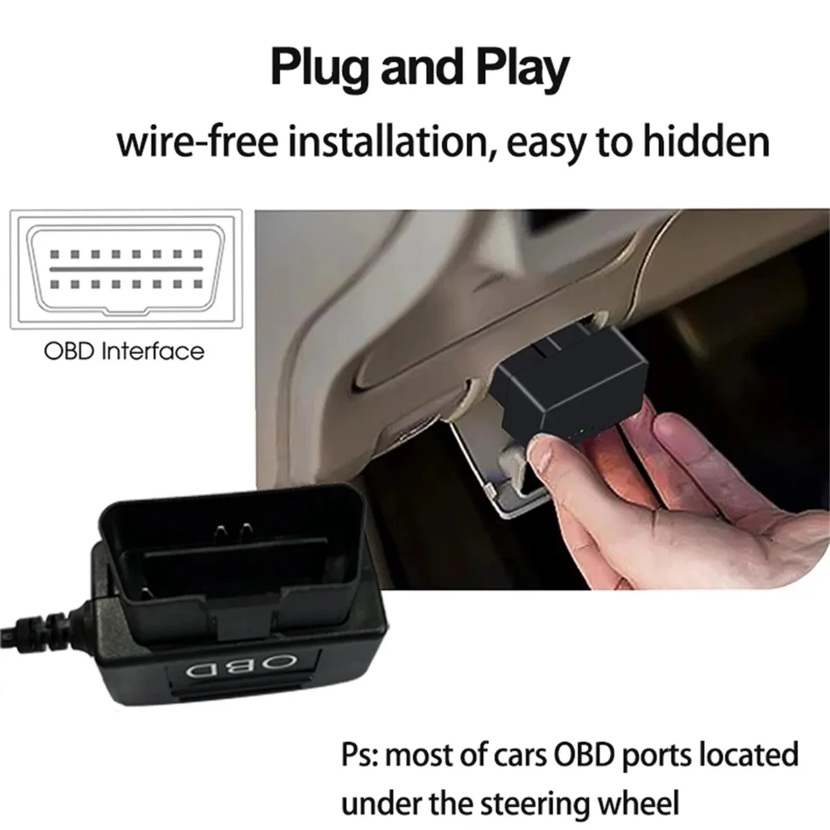 Car DVR Hardwire Kit for Low Vol Protection 5V 3A USB Port Car Charge Cable OBD Dashcam 24H Parking Monitoring Accessory