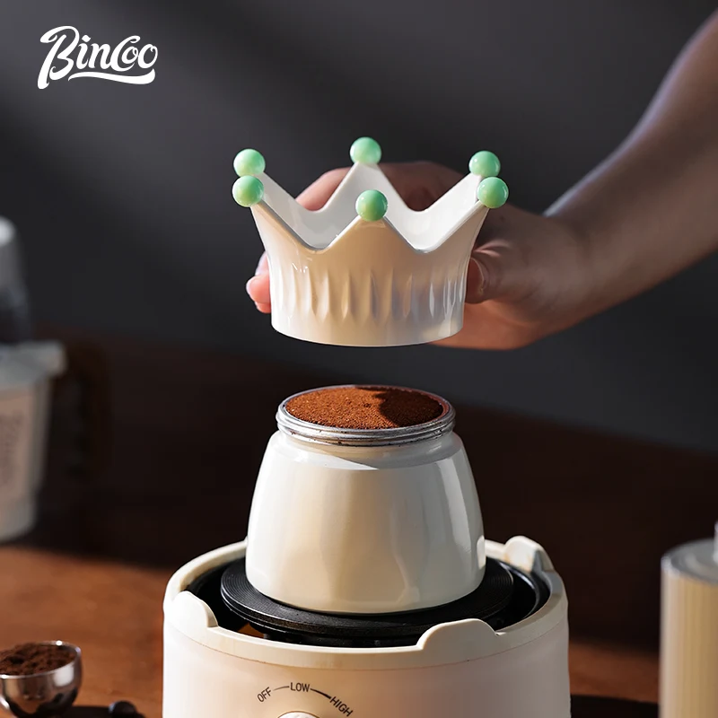 Bincoo Moka Pot Powder Distributor Rotating Creative Crown Powder Receiver Moka Pot Special Filler Coffee Accessories