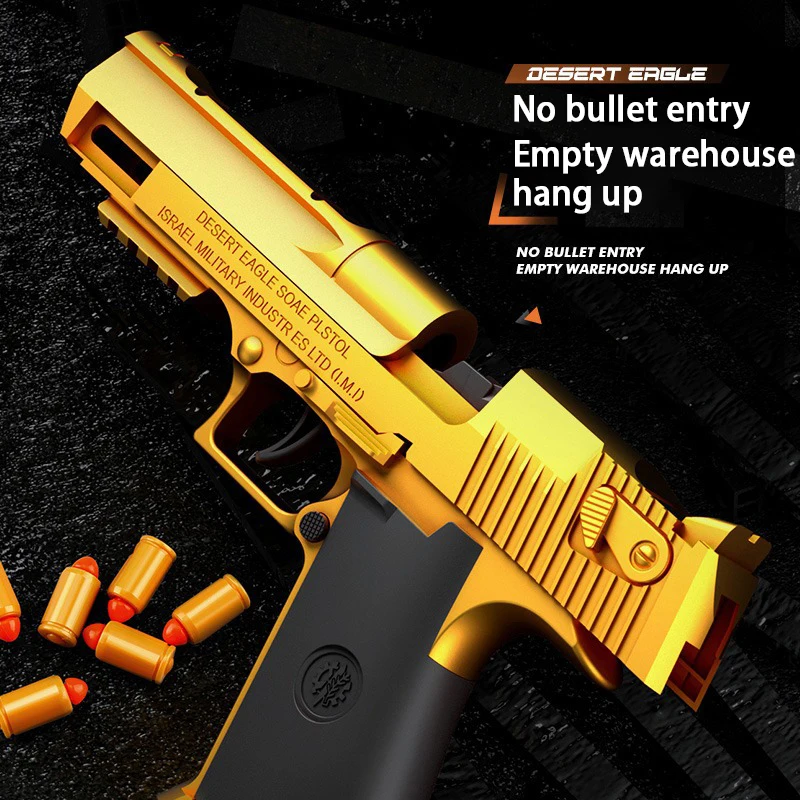 Desert Eagle Pistola catapulta Pistola giocattolo Gioco all'aperto, Pistola giocattolo che riduce lo stress, Lanciatore di proiettili morbidi continuo USP sospeso vuoto