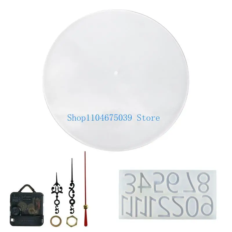 

5asd Wall Hangings Clock Epoxy Resin Mold with Pointer for DIY Crafts Jewelry Making