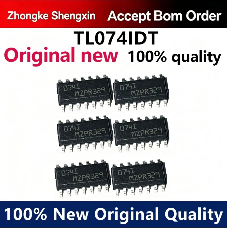 （5pcs-10pcs）Brand new original TL074IDT silk screened 074I SOP-14 input four-way operational amplifier chip
