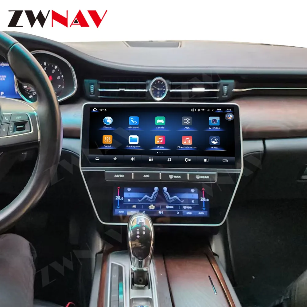 

Автомобильный центральный мультимедийный экран Qualcomm 2 Din Android 12 для автомобильного радио Maserati GT с Bluetooth стереоприемником Carplay