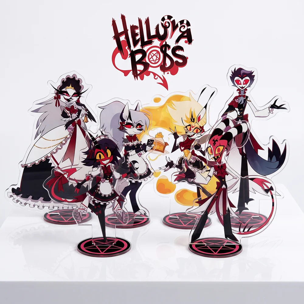 Helluva Boss Maid Series Loona Fizzarolli Blitzo Hazbin Hotel 15CM Cute Anime Acrylic Stand Keychain Desk Decor Collect Gifts