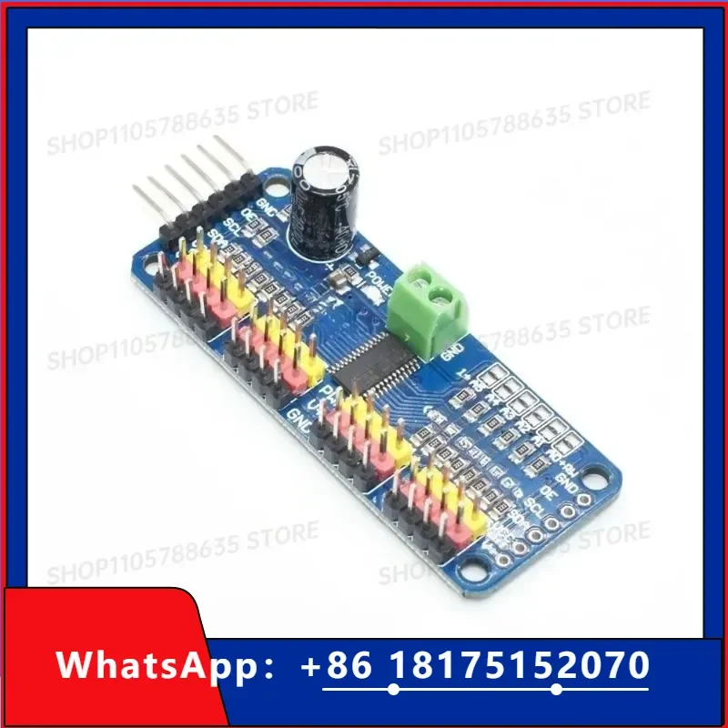 16 Way PWM Servo Controller Board IIC Bus Communication Multi Servo Actuator Driver Module for Intelligent Robot Motion