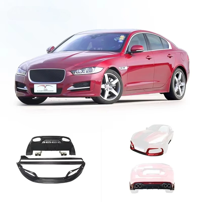 For Jaguar XE Body Kit 2015-2019 Car Bumper Modification Upgrade Carbon Fiber Front Spoiler Side Skirts Rear Diffuser Body Kit