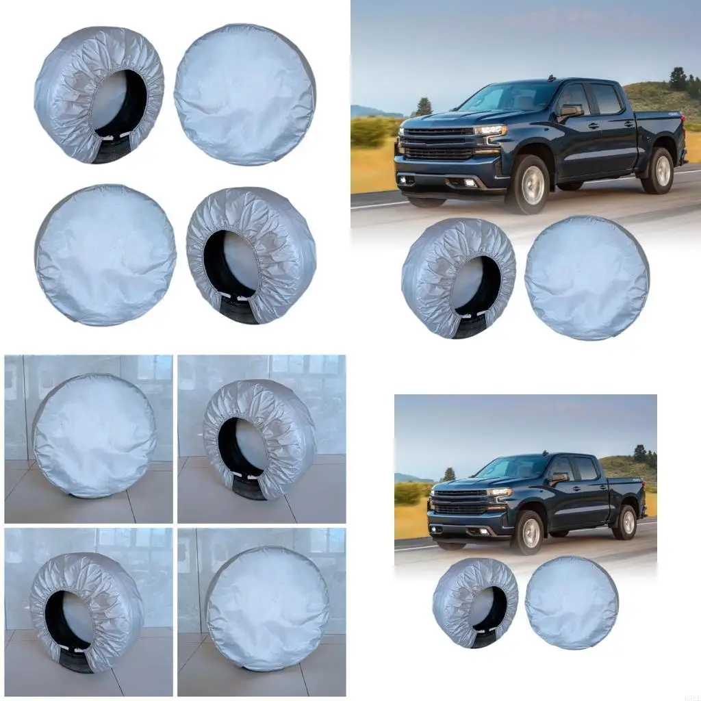 

Oxford Flocking Tire Covers Shield Set Of 4 For Trucks SUVs Trailers 21-32 Inch H9EE