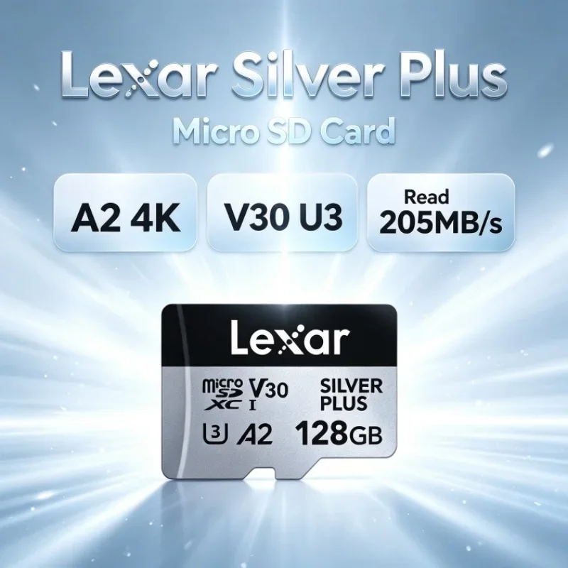 Lexar Silver Plus Micro SD Card SDXC A2 64GB 128GB 256GB 512GB 1TB 4K V30 U3 Read 205MB/s TF Memory Cards for Switch