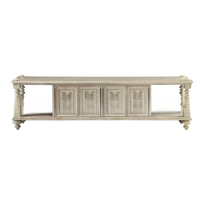 

American solid wood TV cabinet furniture small apartment living room oak engraved old locker